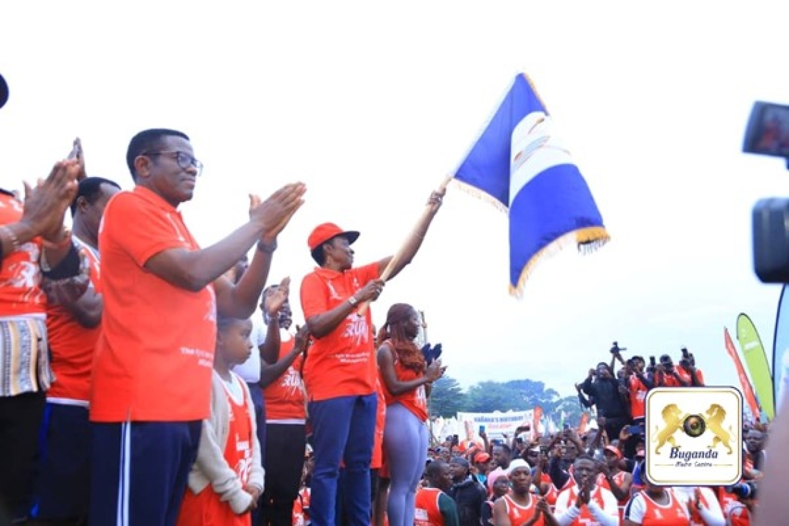 Thousands gather for 11th edition of Kabaka Birthday Run at Mengo Palace, launched by Nnaalinya Lubuga Agnes